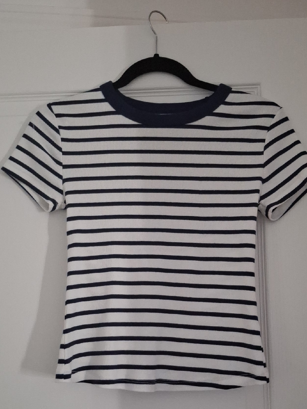 Old Navy Teal, Navy and White Striped Top